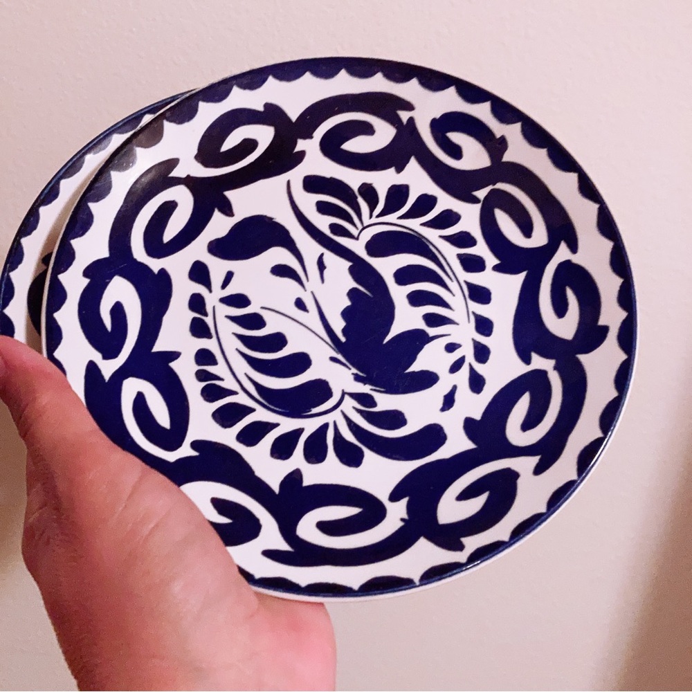 2 Anfora  Puebla Blue Salad Plates
